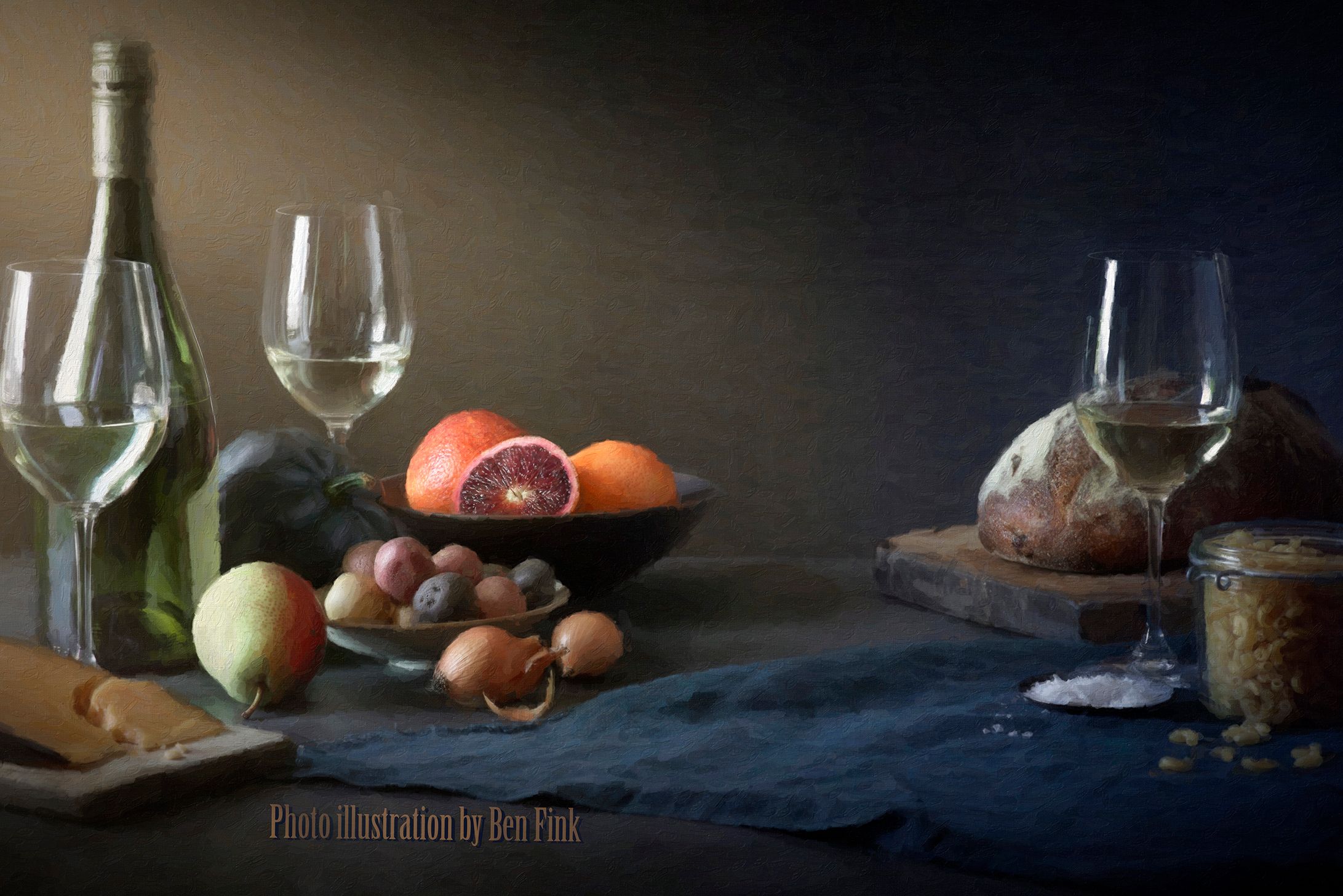 Double page spread for Wine Spectator 