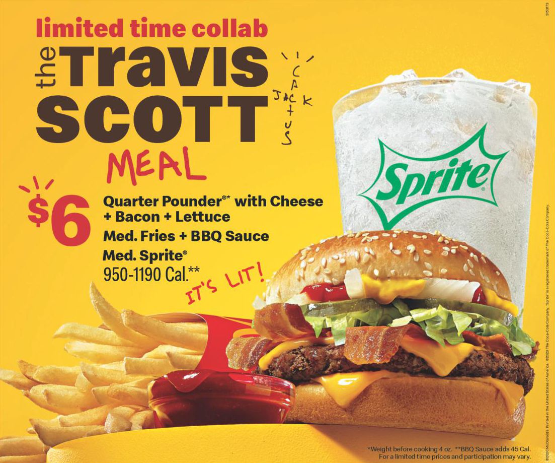 Travis Scott, meal McDonald's campaign 