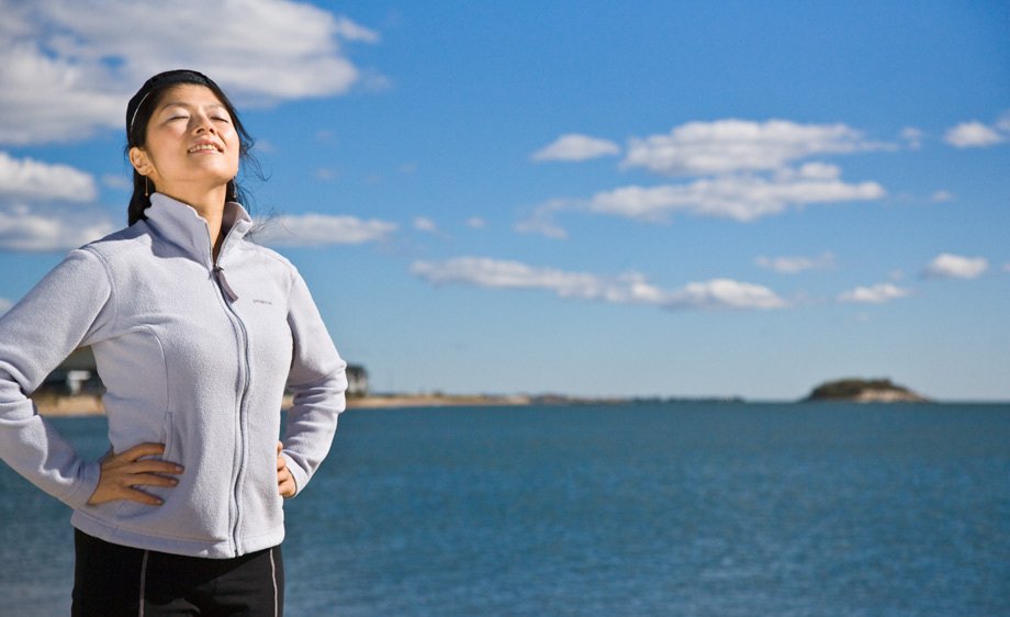 Runner on beach for Novartis