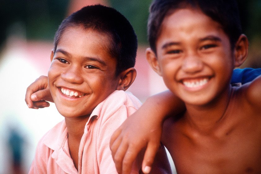 Two Boys in Nuku Hiva, French Polynesia
