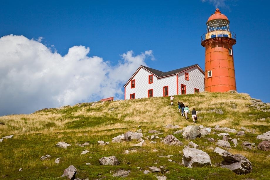Visitors making their way up the hill at he Ferryland Lighthouse.