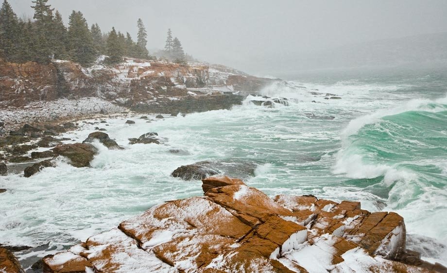 At the height of a Blizzard in Acadia National Park