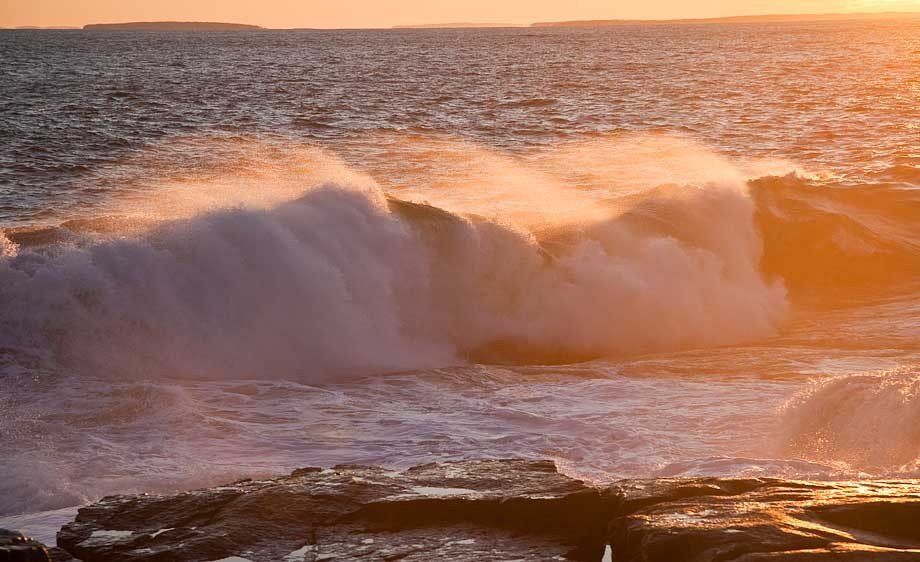 Waves, Schoodic Point at Acadia National Park in Maine.