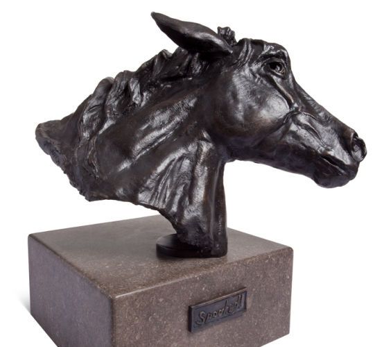 Spooked; bronze; 27" ht. with marble base; $4,950.