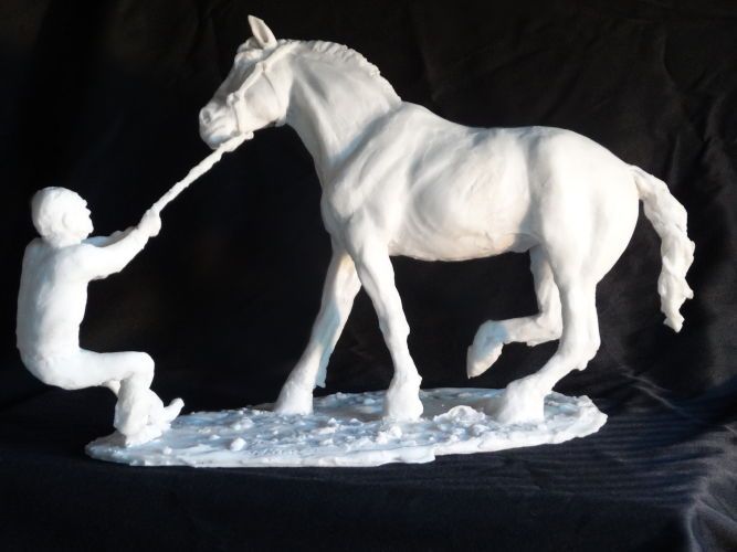 Whoa!, composite marble, 14" ht., $1,250.