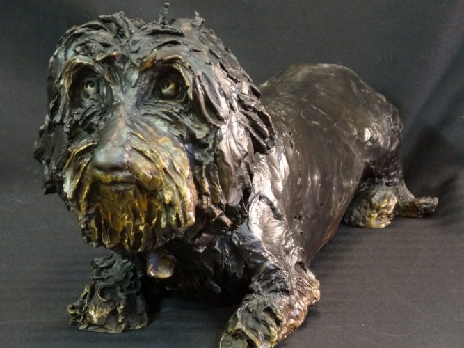 Linton's Dog, bronze, life-size;  commission.