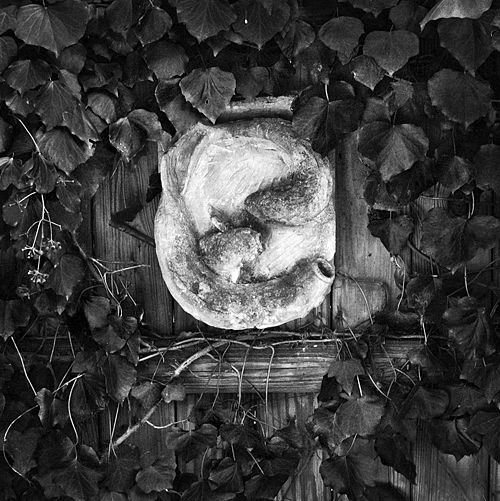 Koi Fountain; carved limestone; private collection.