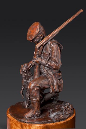 Hunter with dog, commission.