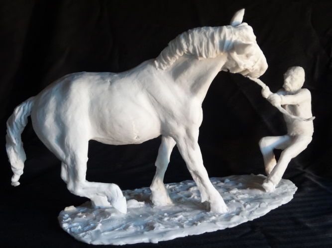 Whoa!, composite marble, 14" ht., $1,250.