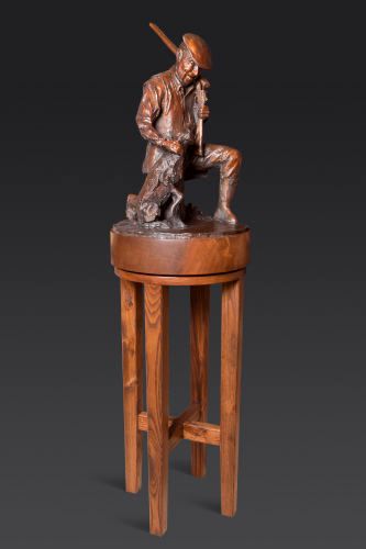 Hunter with dog. custom designed base and stand.