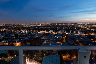 We shot well into the evening and were rewarded with gorgeous sunset views ! West Hollywood skyline by Cassandra Plavoukos