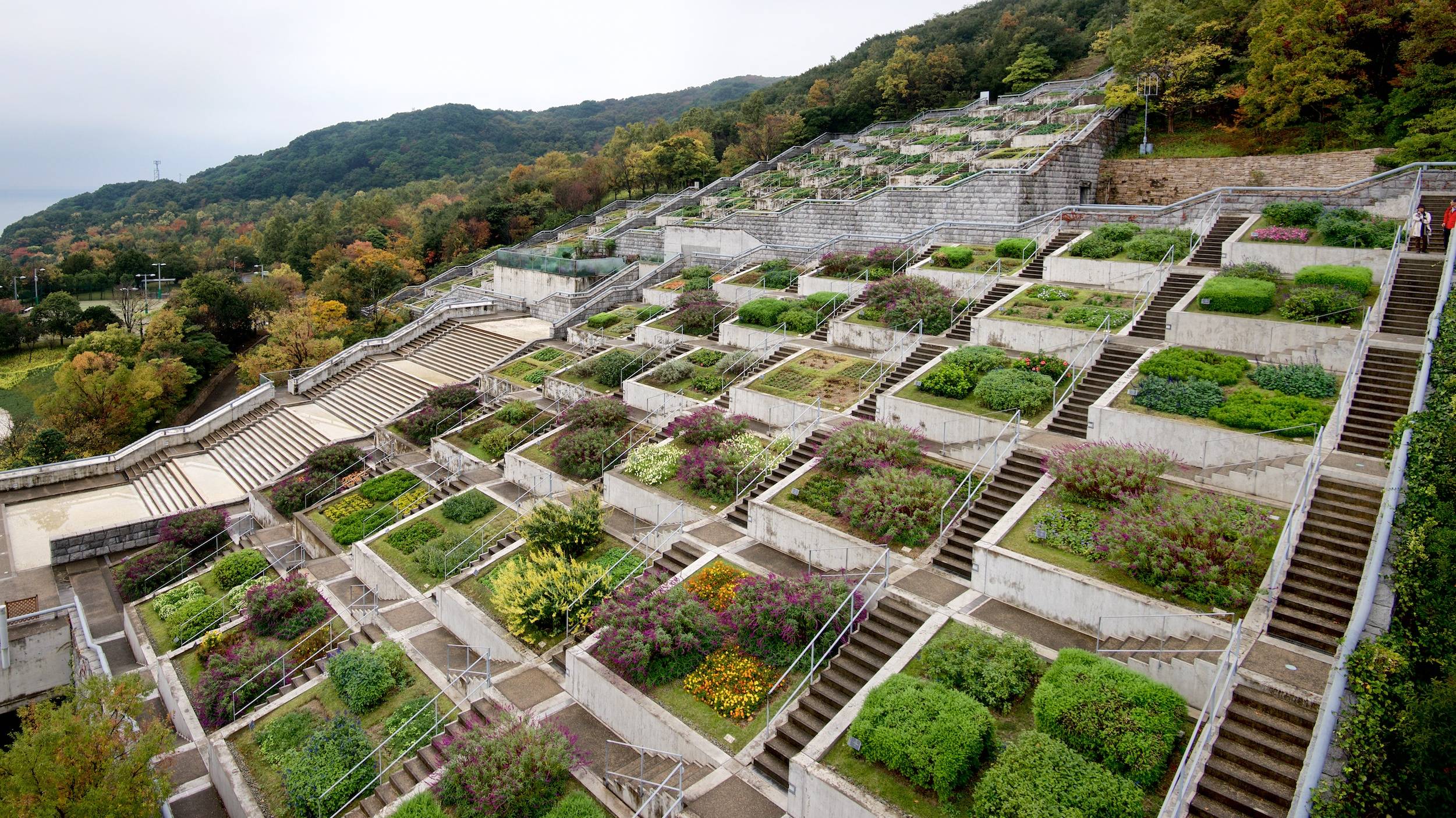 Hyakudanen Garden designed by Tadao Ando in the Awaji island, Japan