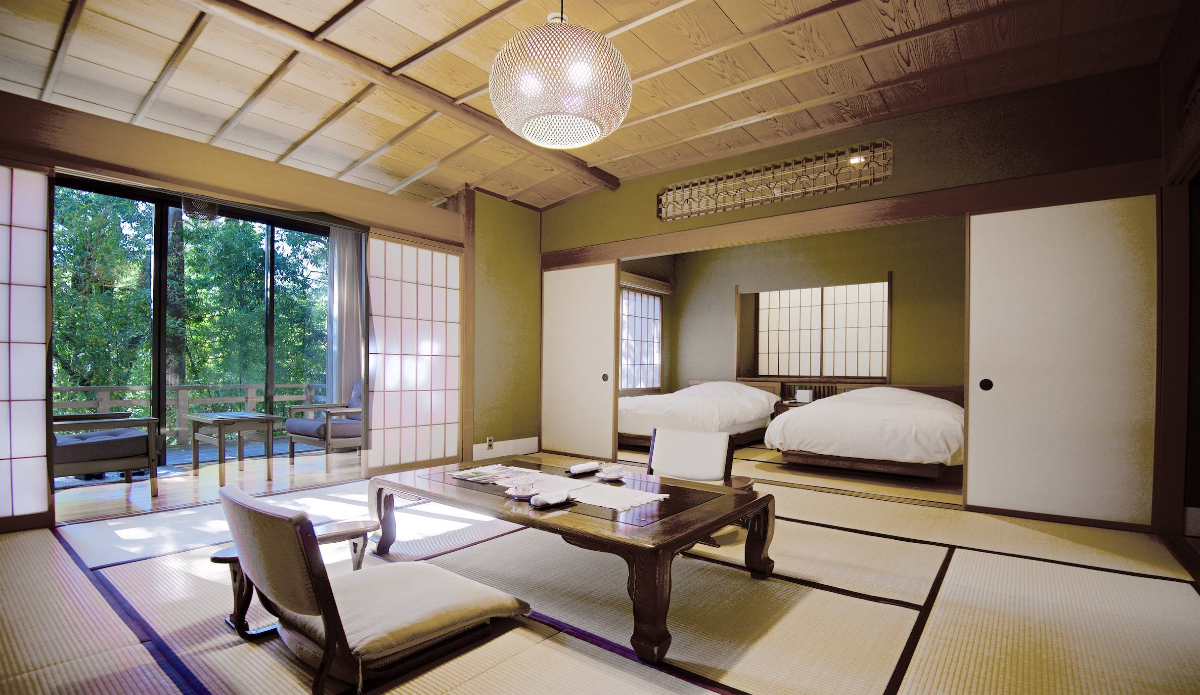 Kayotie a luxury 10 room ryokan located in the hot springs village of  Yamanaka, Japan