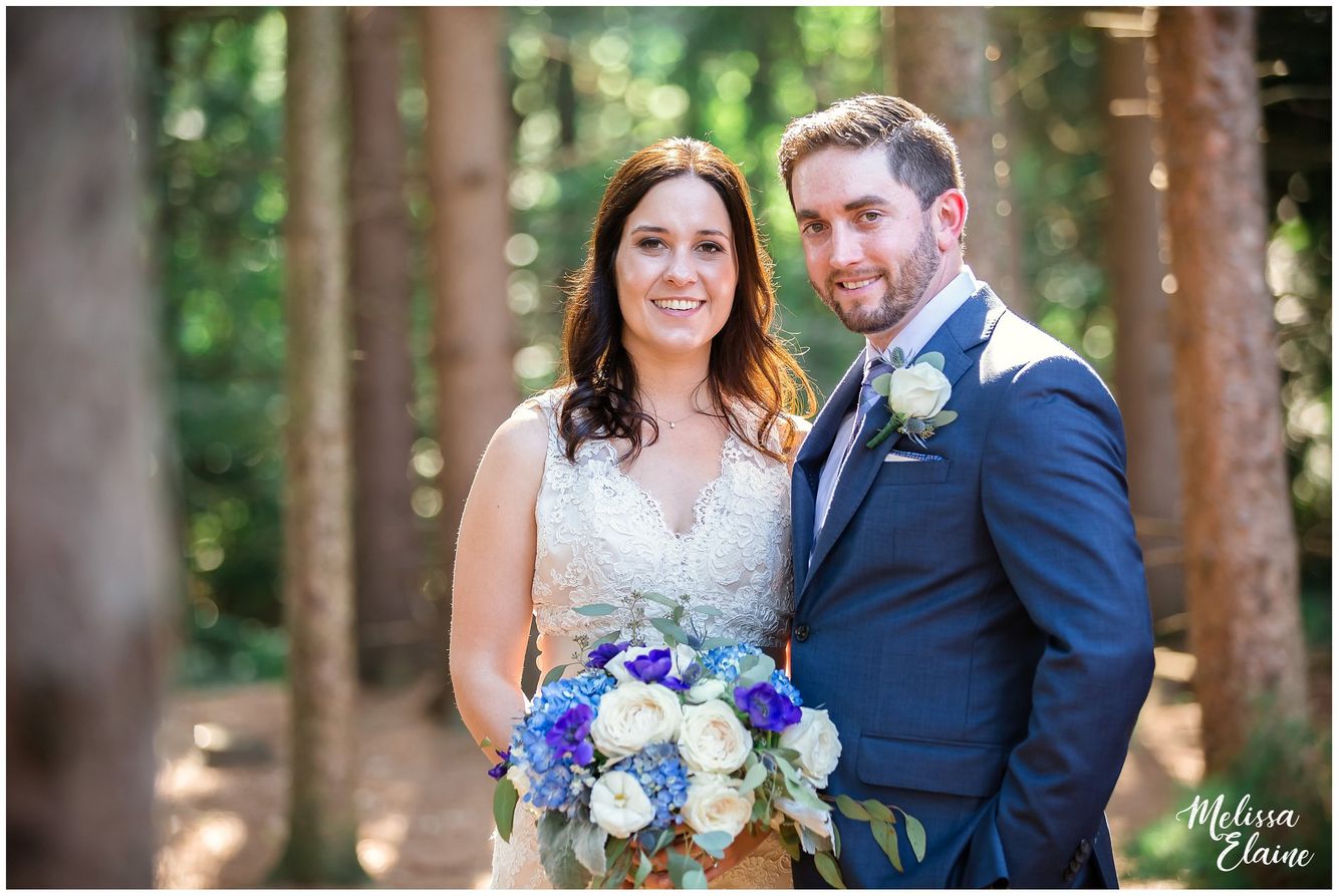 Garden Roses and Blue Hydrangeas