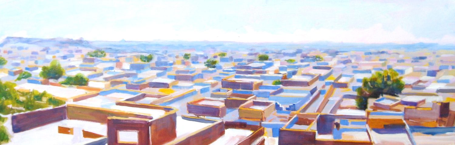 OIL ON CANVAS12X36  UNFRAMED  $600 BLUE CITY