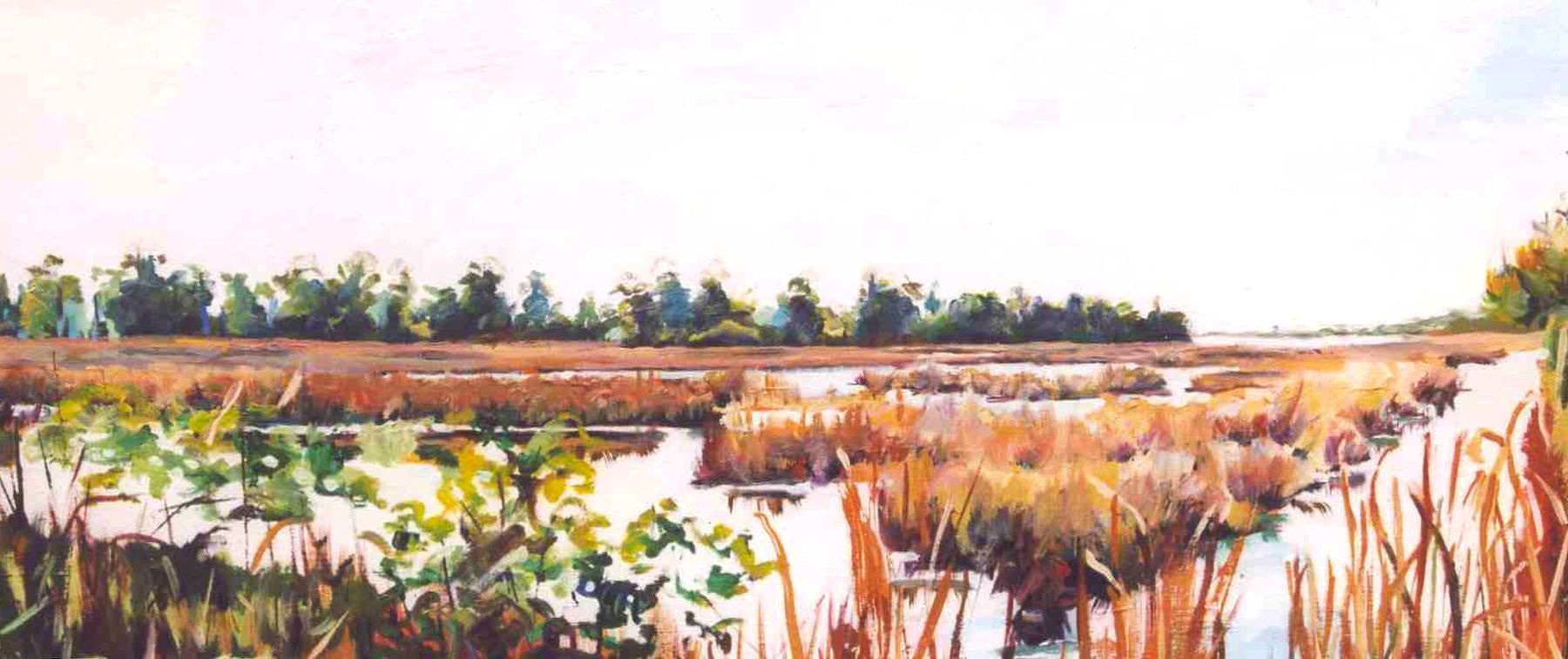 OIL ON CANVAS 15 X 30  UNFRAMED $600  LOWER RICE FIELDS V