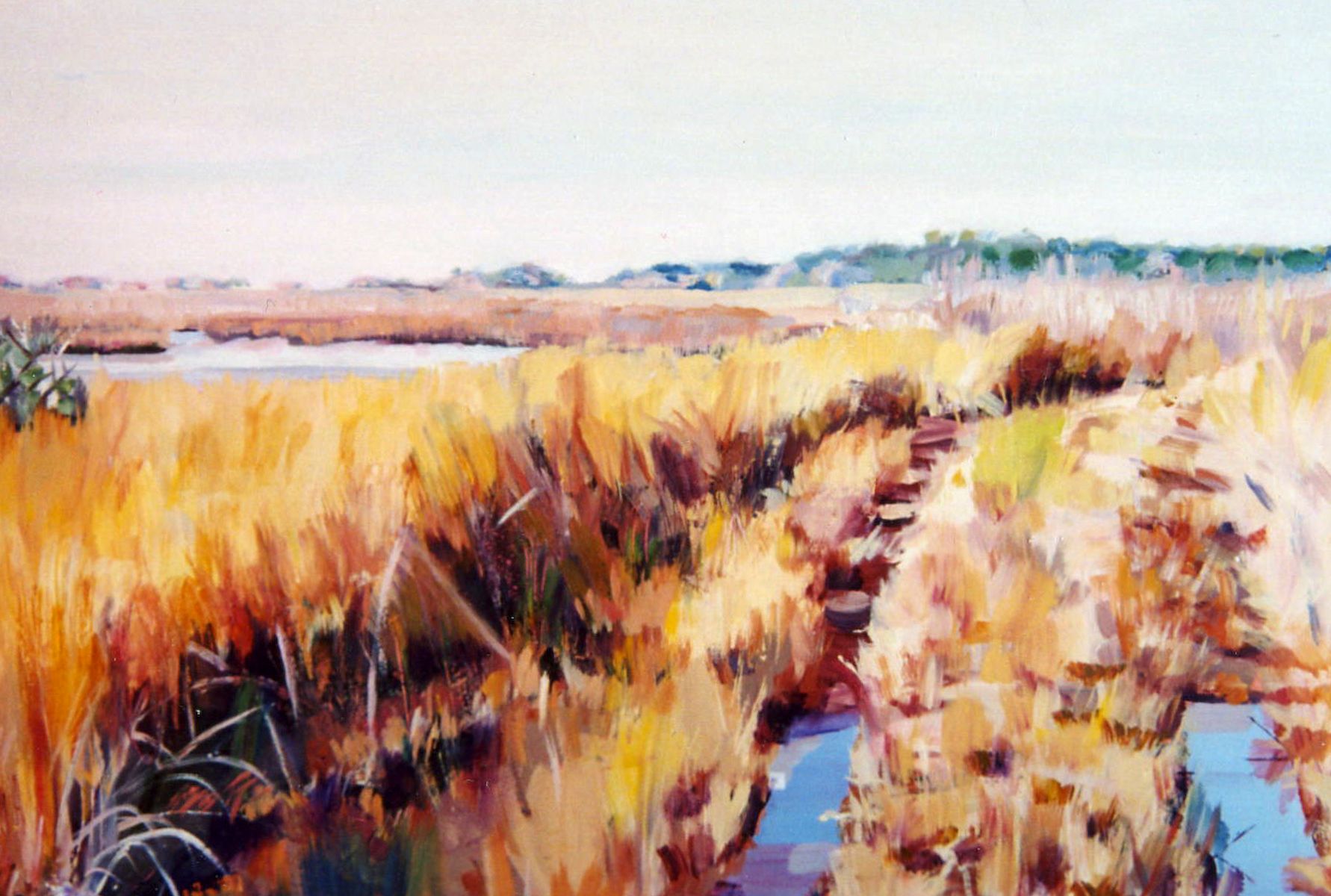 OIL ON PAPER 22X30  FRAMED UNDER PLEXIGLASS $1600 BUDDY SQUARE #2