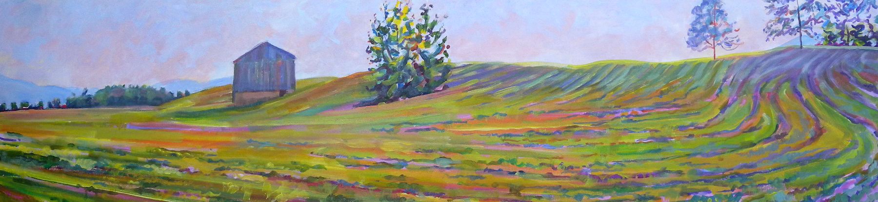 OIL ON CANVAS 15 X 60 UNFRAMED $975 BARN NEAR OLD RAG