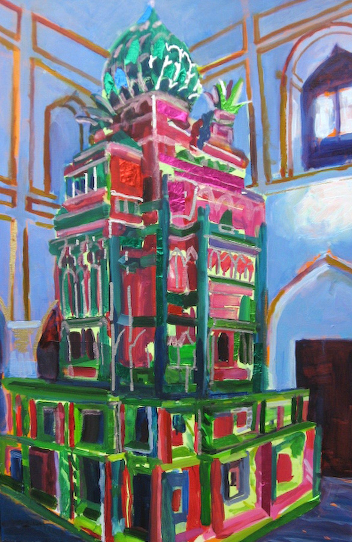 OIL AND COLLAGE ON CANVAS 30X20 UNFRAMED $850 TAZIA