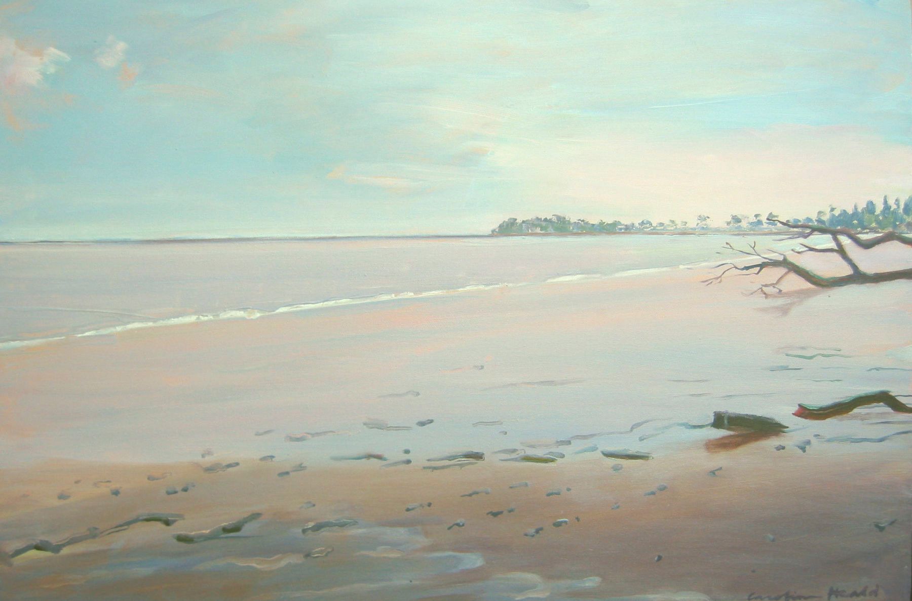 OIL ON CANVAS 20 X 30 UNFRAMED  $850  FIELDS POINT- LOW TIDE II