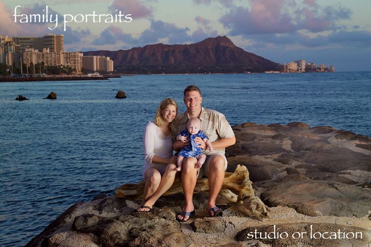 family portraits title page (Diamond Head background)