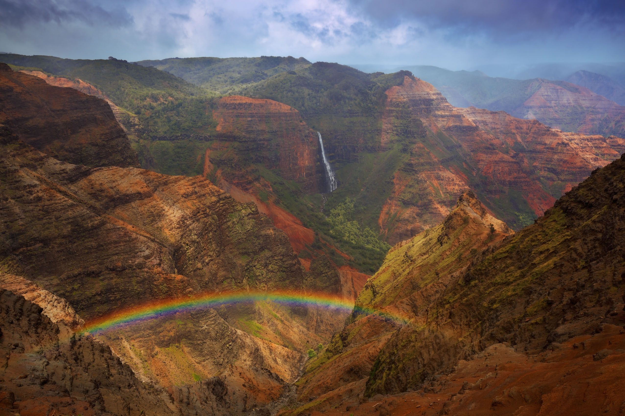 Waimea Canyon, Kauai'i Waipo'o and Rainbow