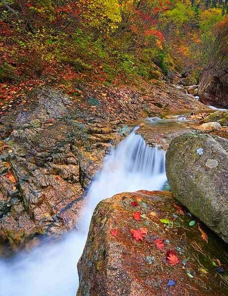 Seorak Mountain National Park, South Korea On the Trail to DaeCheonBong, Vertical