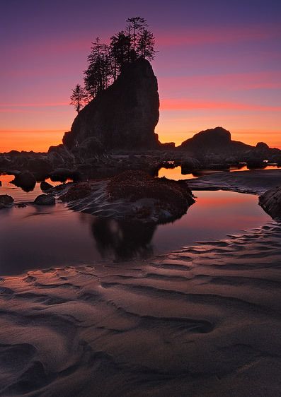 Olympic National Park, Washington Afterglow, Second Beach