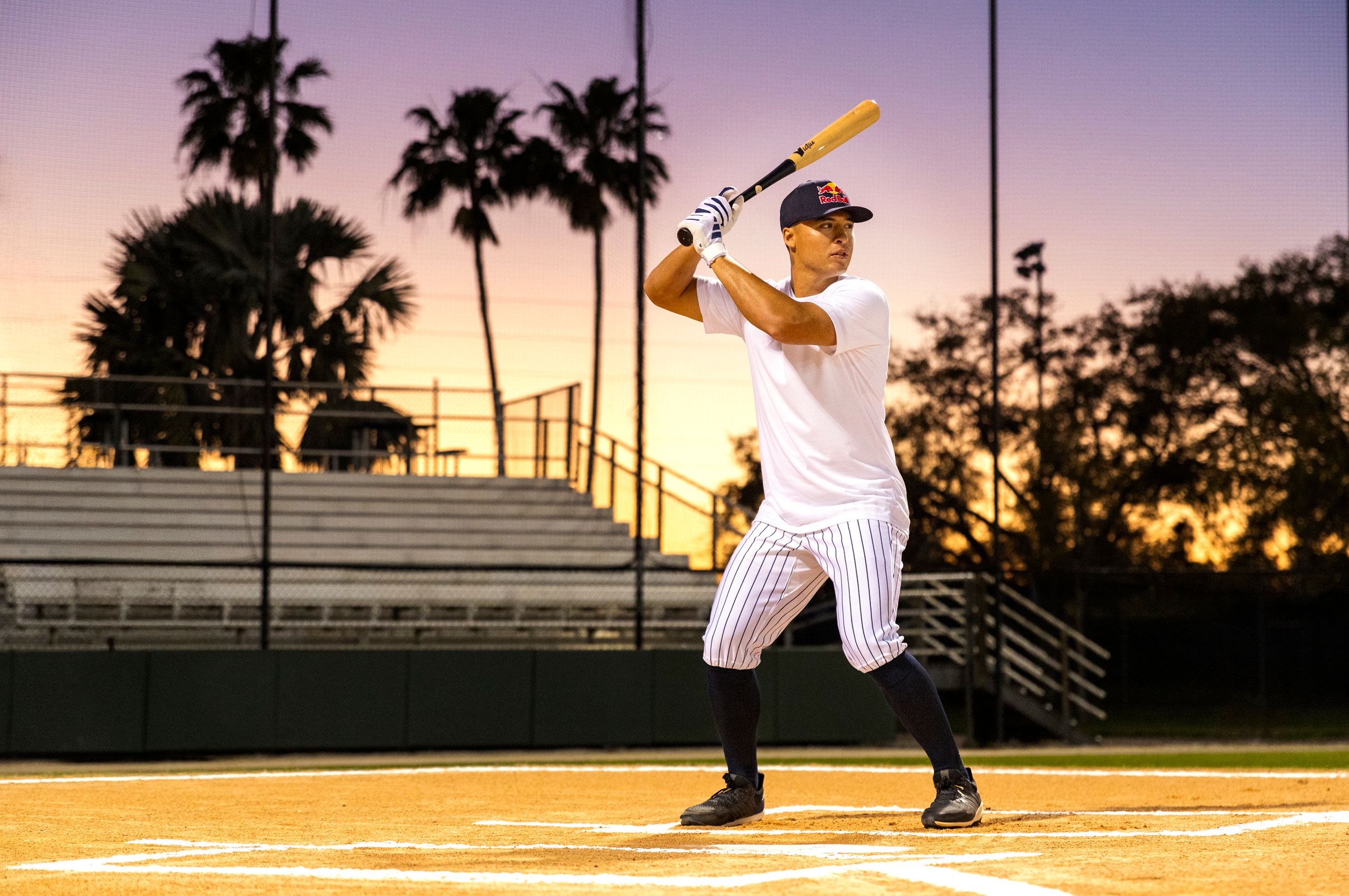 Takes batting practice at sunset Anthony Volpe
