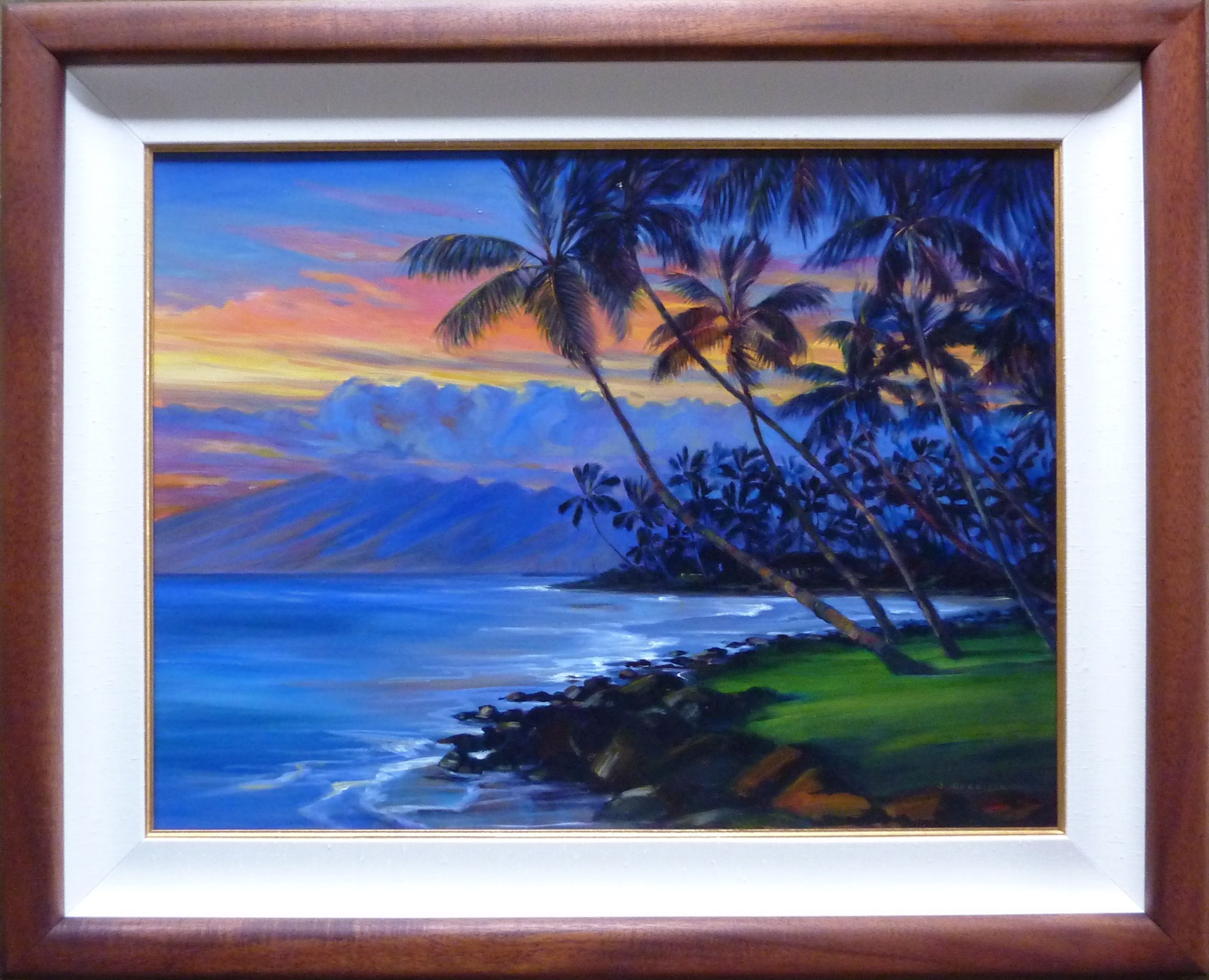 original oil on wood 20x26 Lahaina Eve