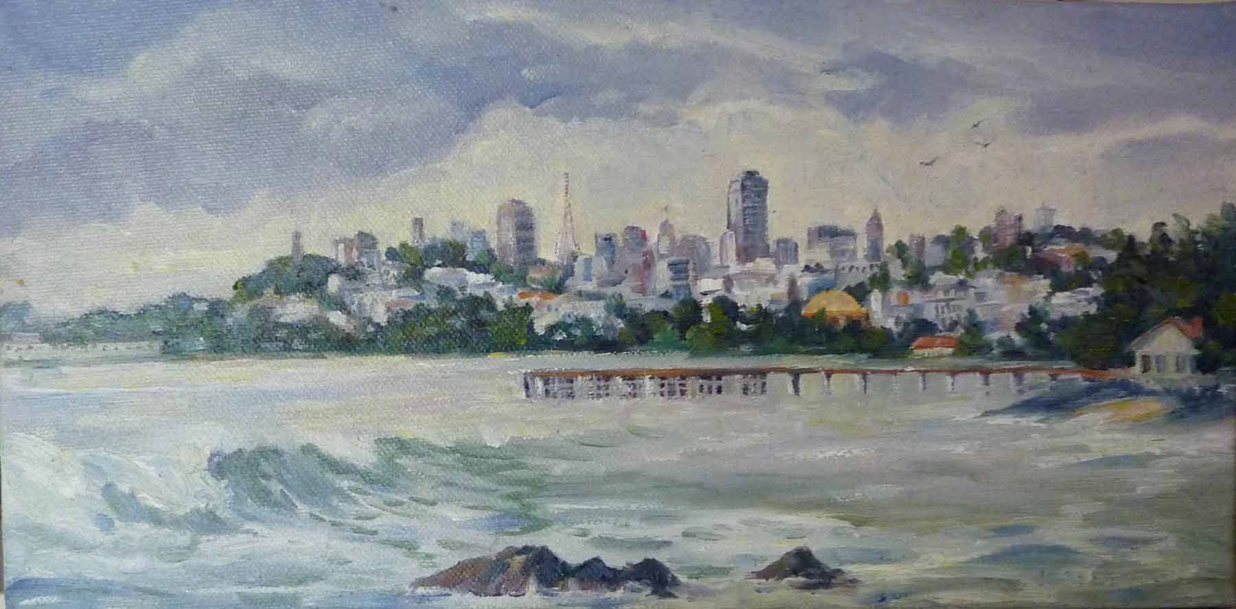 6"x12" oil on canvas San Francisco