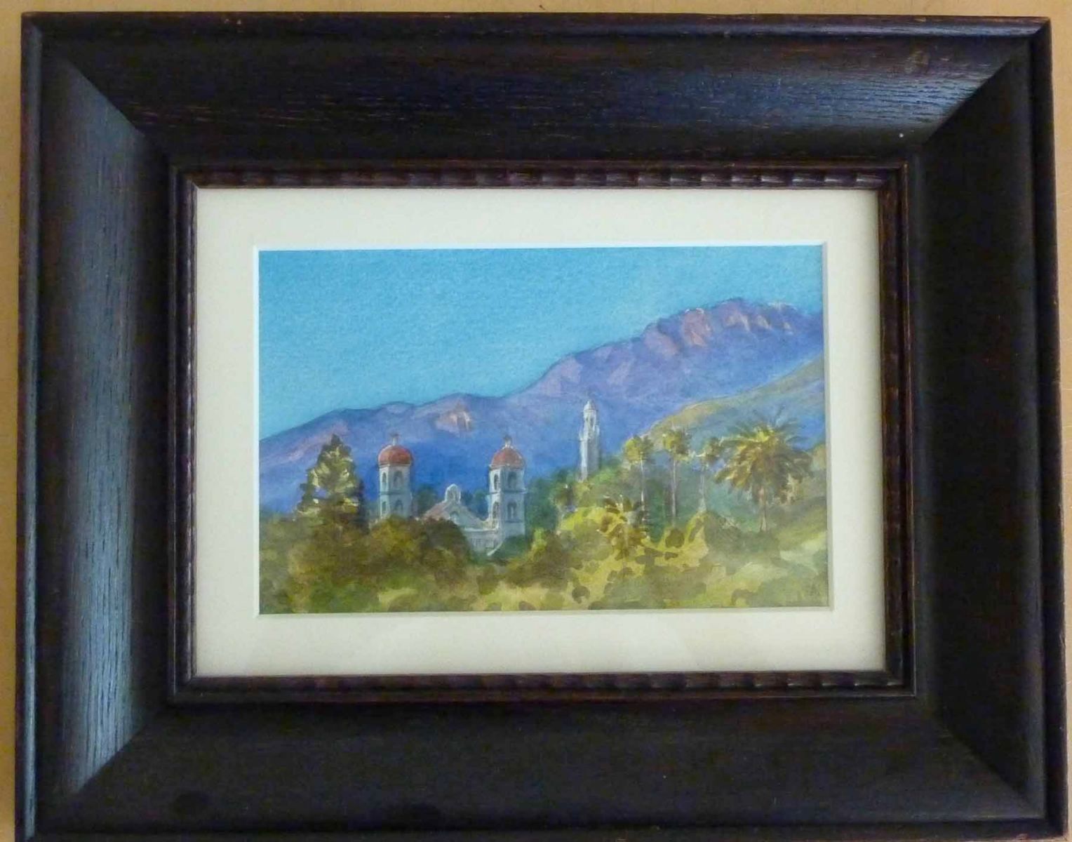 Original watercolor Santa Barbara Mission