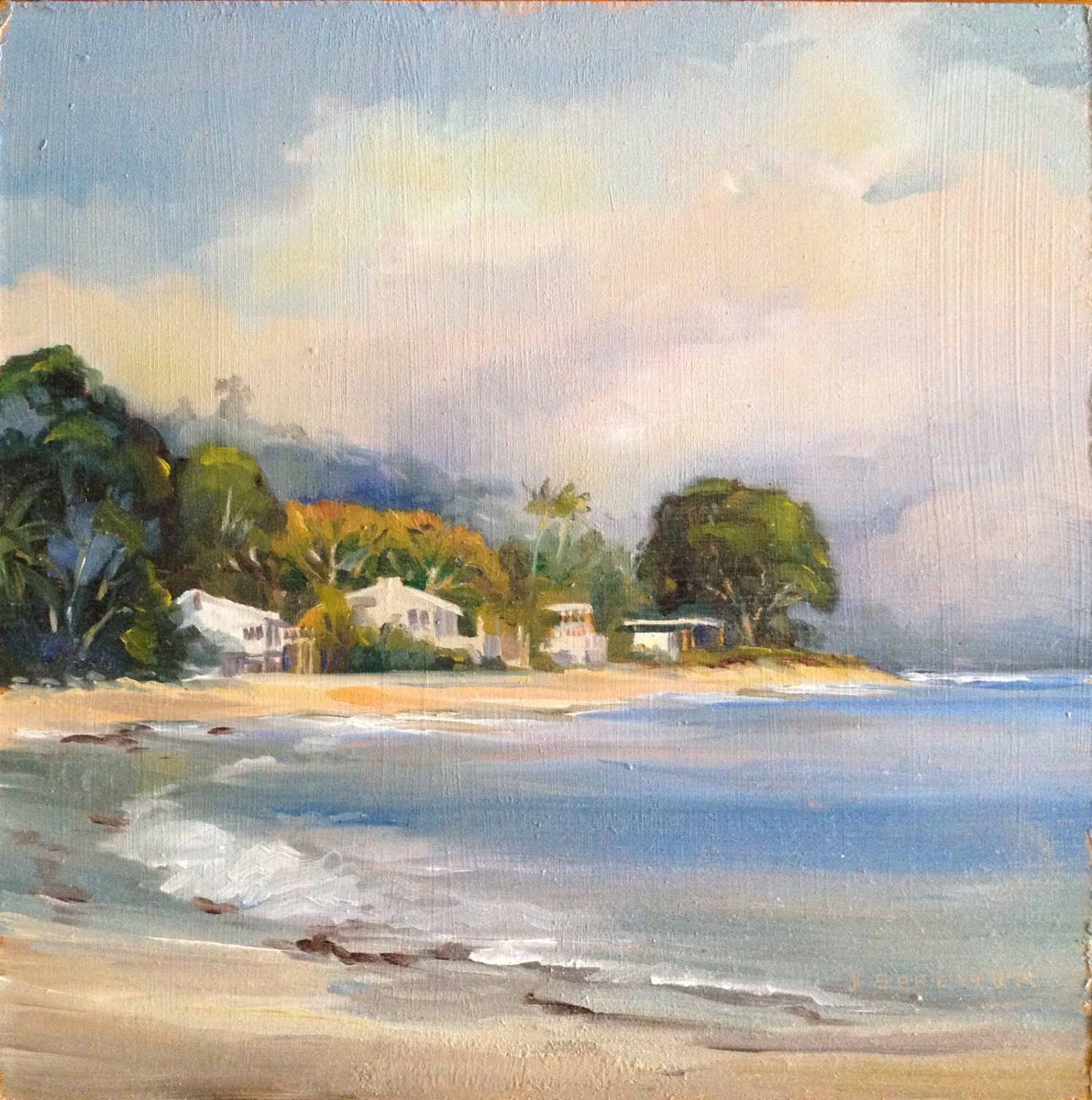 10"x10" oil on panel Fernald Point, Santa Barbara