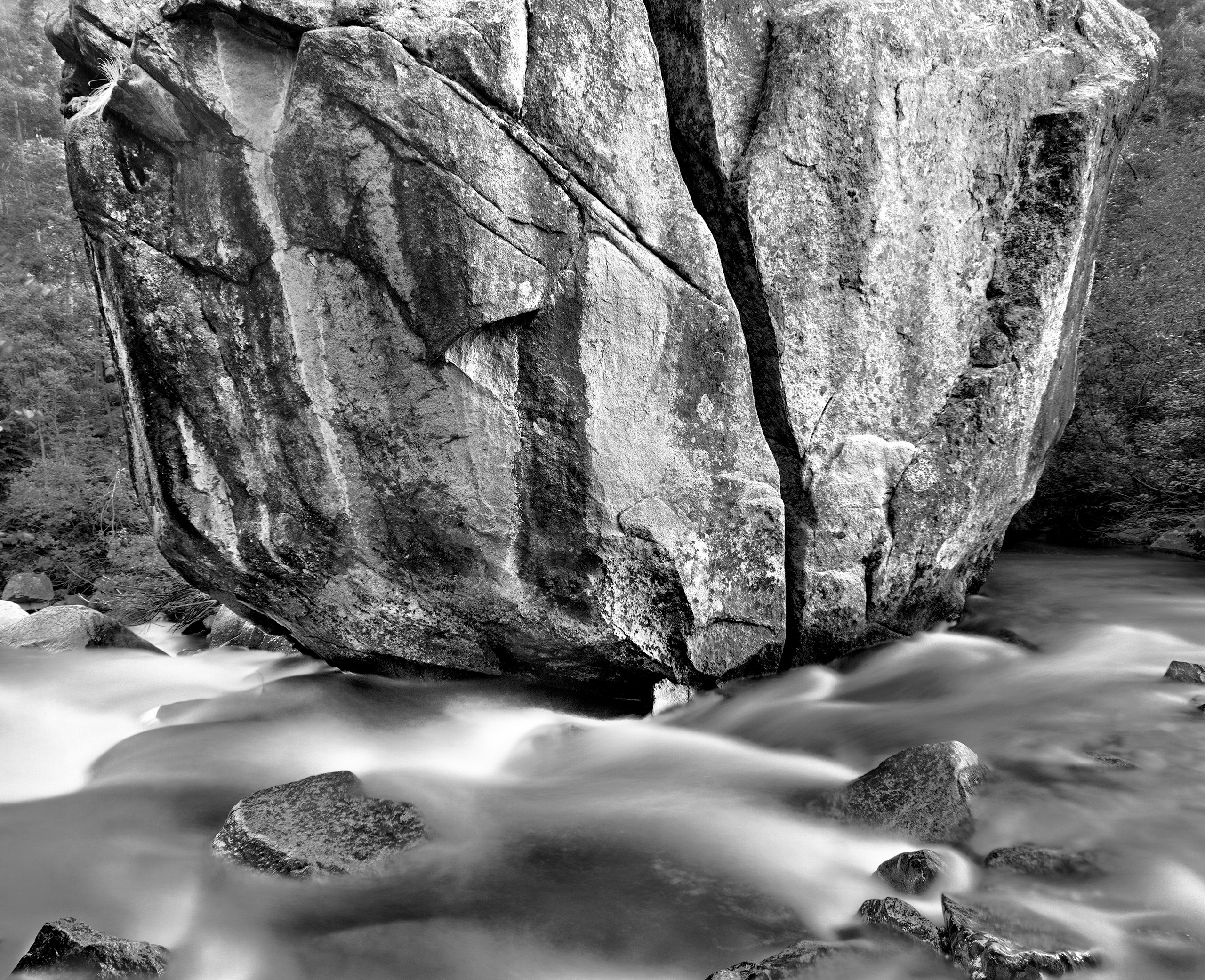 Fractured Glacial Erratic, Roaring Fork River below Independence Pass, Colorado