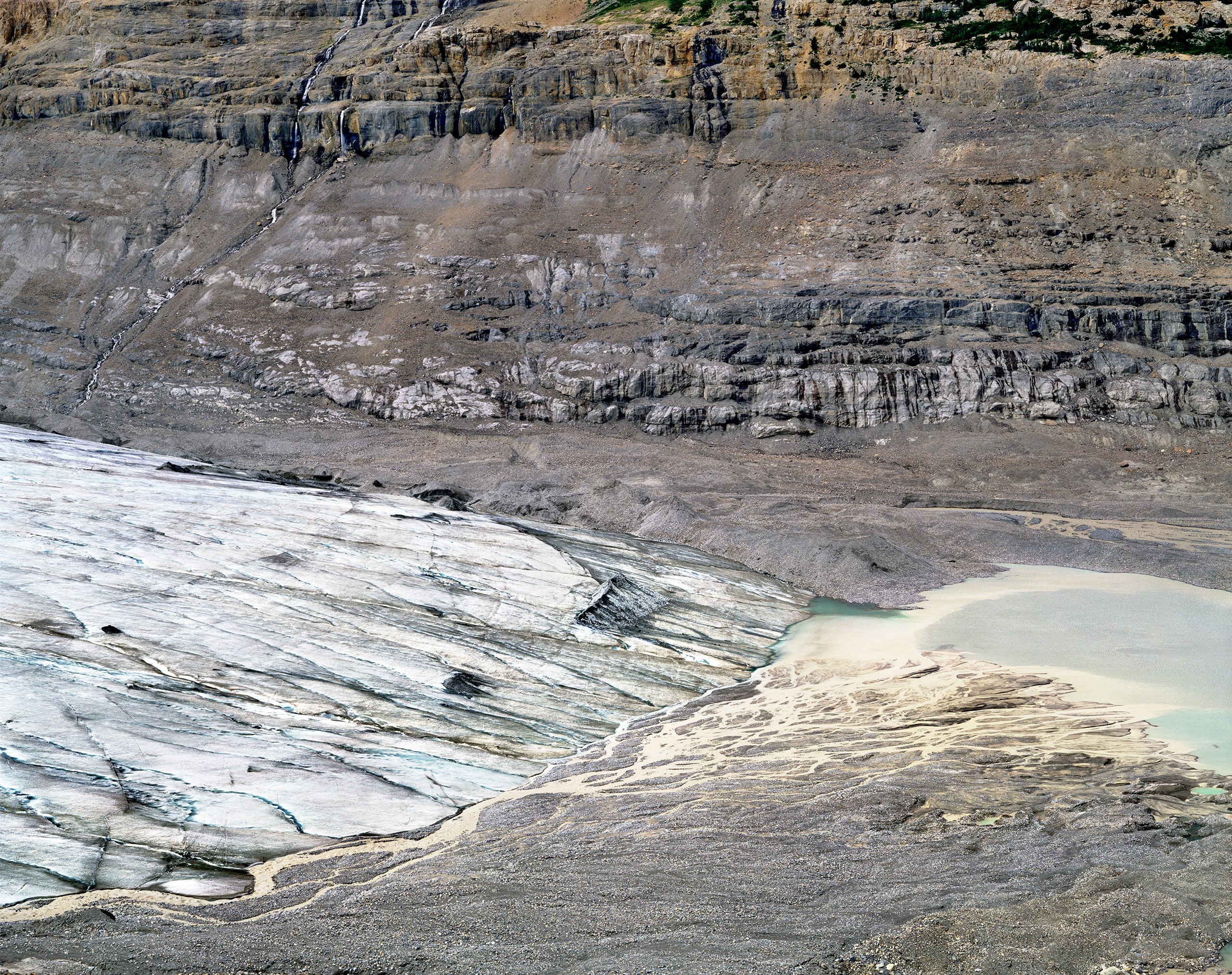 Toe of Saskatchewan Glacier, Columbia Icefields, Alberta, Canada