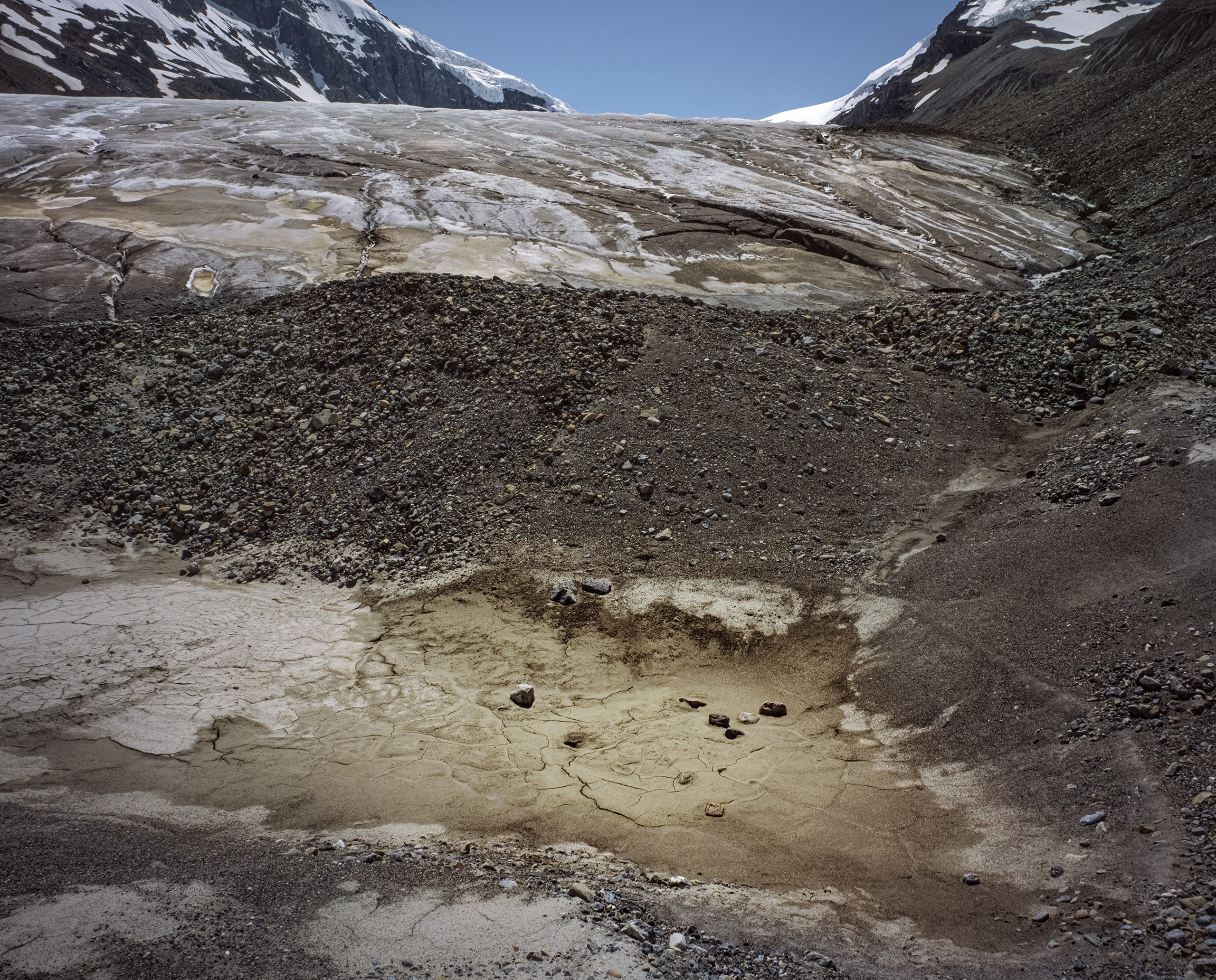 Drying Glacial Sediment, Toe, Athabasca Glacier, Jasper National Park, Alberta, Canada 