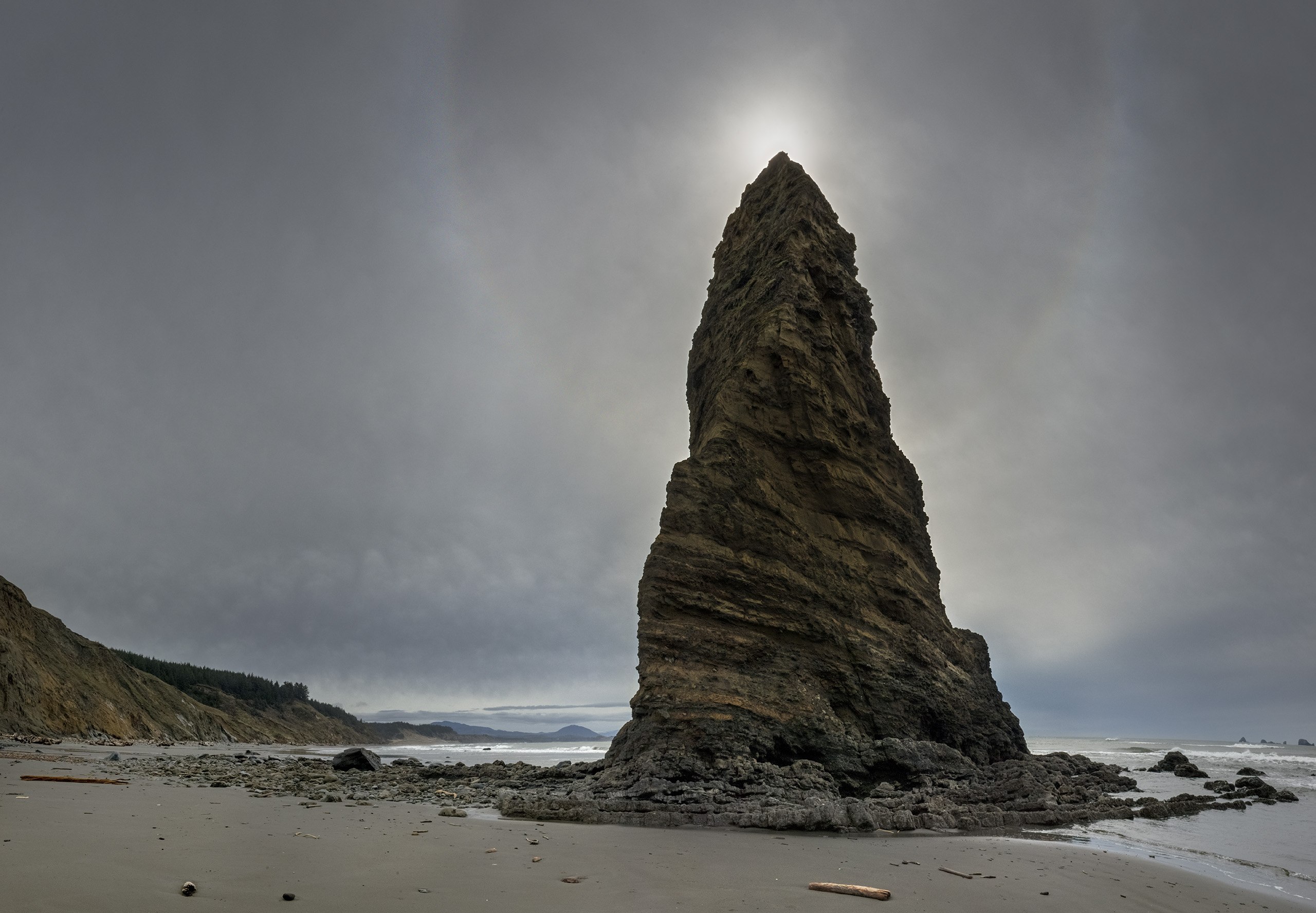 Sun Halo, Needle Rock, Cape Blanco, Oregon