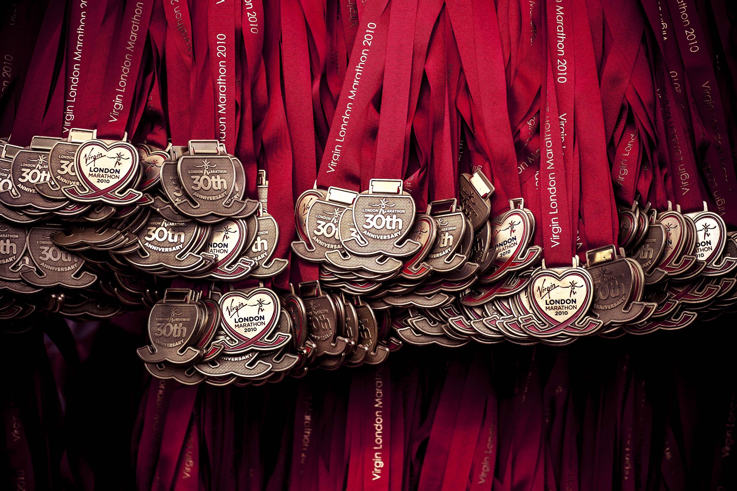 Virgin London Marathon Medals, Event Photography
