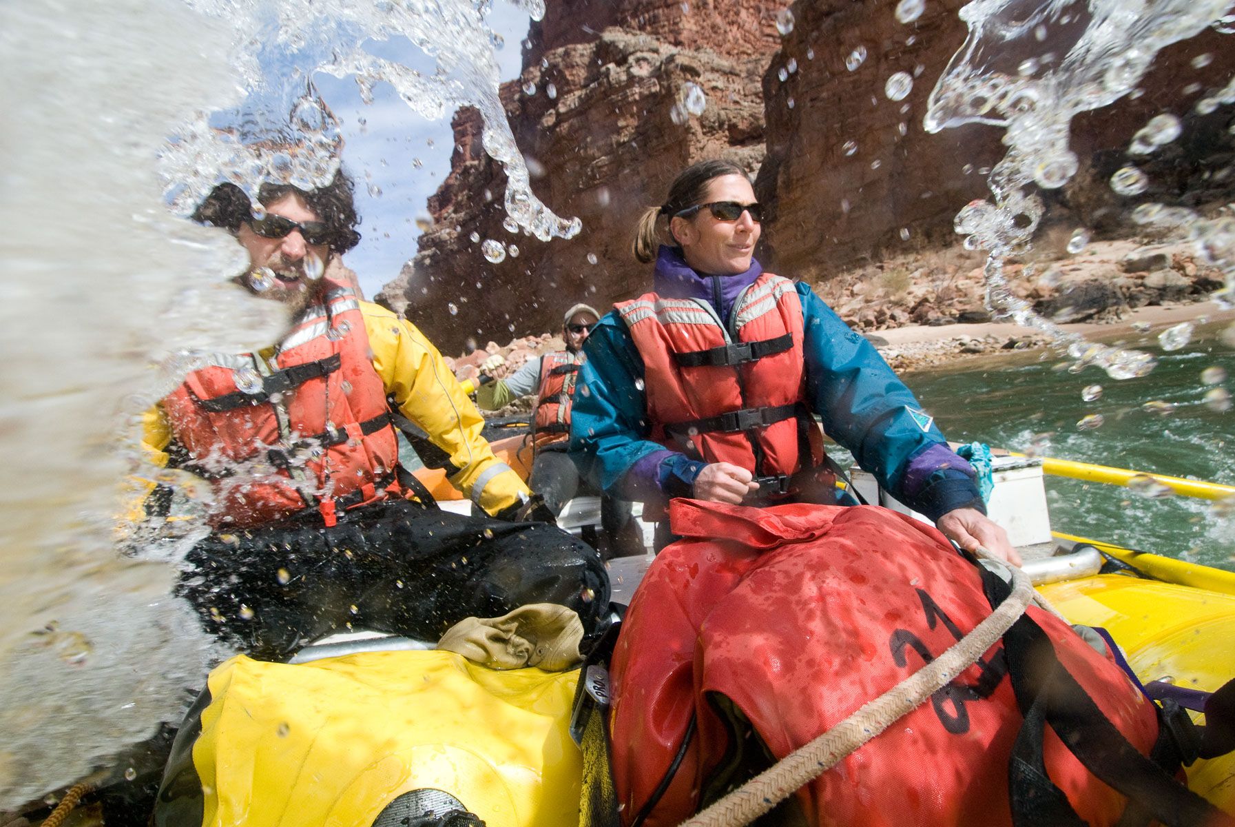 Grand Canyon National Park, Arizona Rafters About to Get a Face Full of Water on the Colorado River