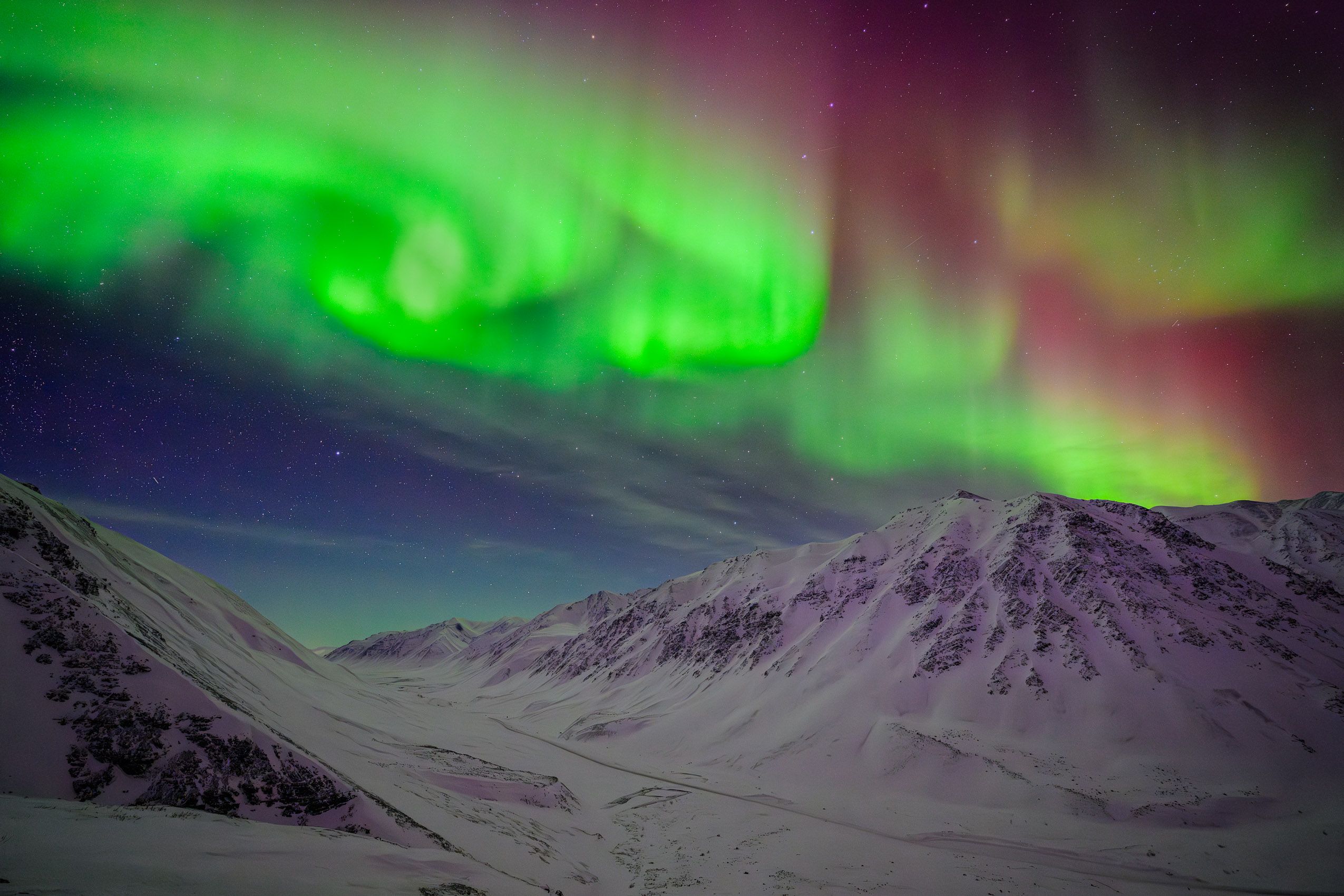 Northern Lights over Atigun Pass, Brooks Range Alaska Aurora Borealis