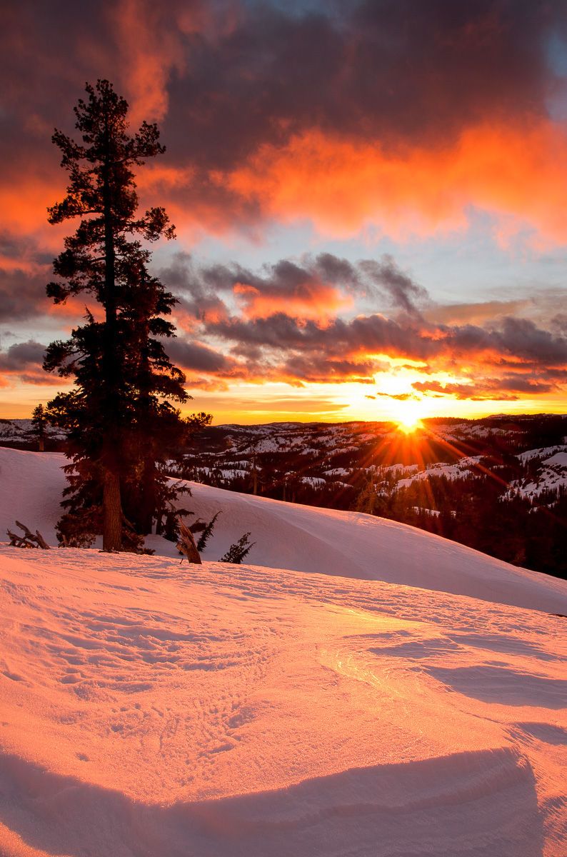 Winter Sunset on the Sierra Crest