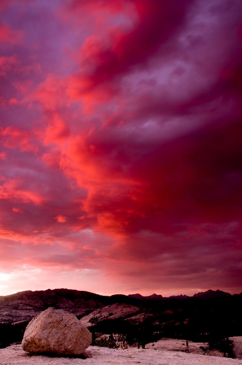 Tuolumne Meadows, Yosemite National Park, California Cloudy Sunset in Yosemite High Country
