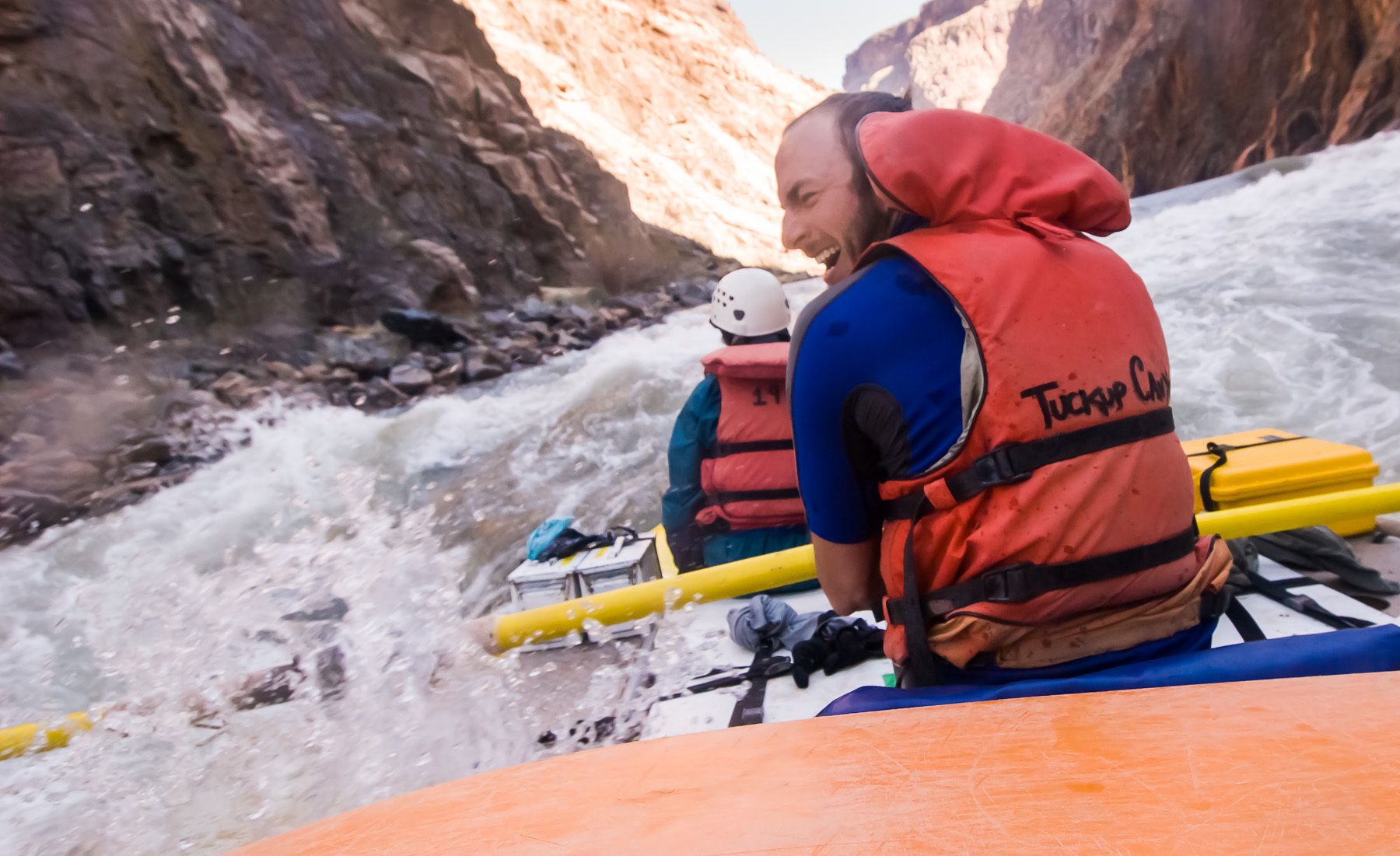Rafters Fight Their Way through the Horn Rapid on the Colorado River