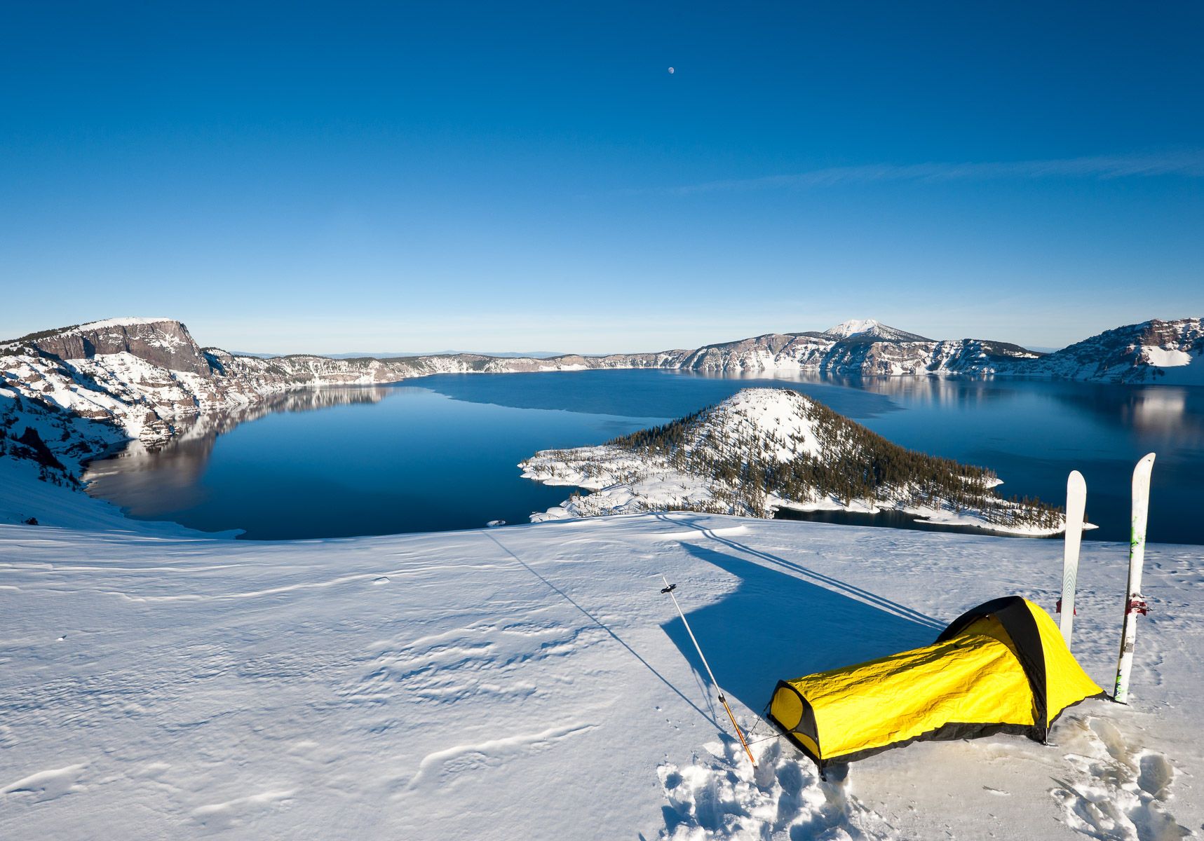Crater Lake National Park, Oregon Winter Ski Camping at Crater Lake