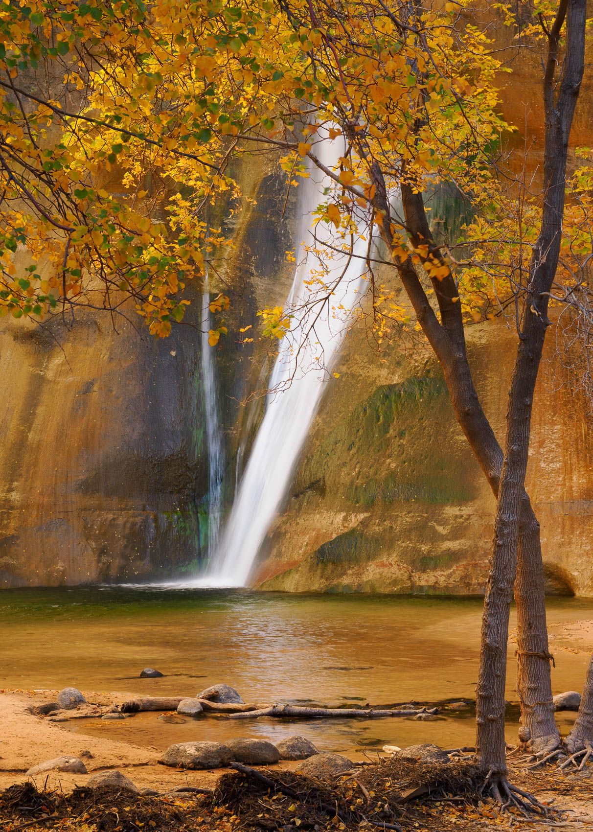Fall colors and waterfall