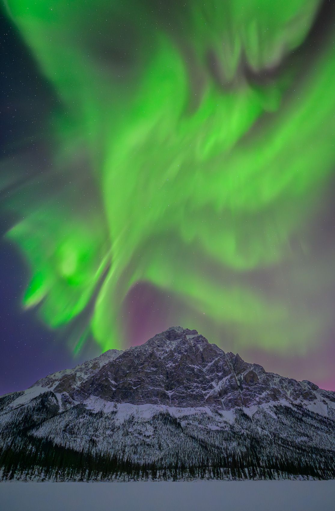 Northern Lights and Brooks Range, Alaska Aurora Borealis