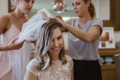 sydney makeup artist - applying the veil