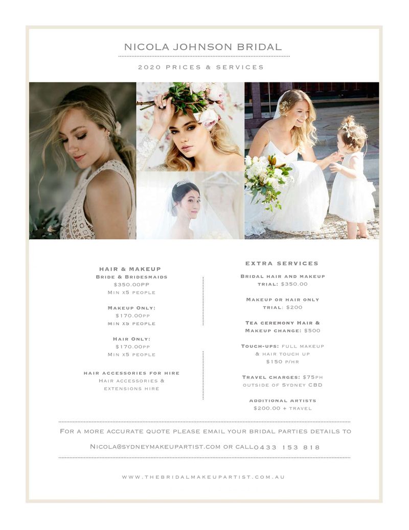 Bridal Makeup Artist Prices Nicola Johnson Bridal