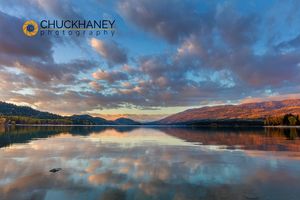 Late light in autumn over Whitefish Lake in Whitefish,Montana, USA Whitefish Lake Fall