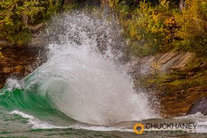 Waves curl and crach into cliffs in Lake Superior near Munising, Michigan, USA Superior-Waves_002-406.jpg